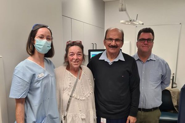 Pictured from left to right - Clare (Oesophageal Function Testing Clinical Nurse), patient Donna, Dr Khan and Peter (Medtronic Representative).