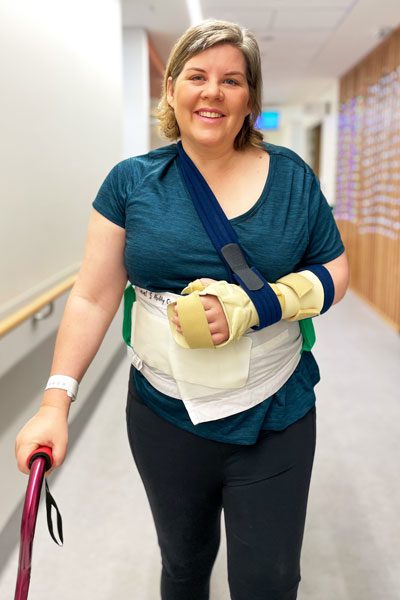 Louise Cumberland during her rehabilitation at STARS