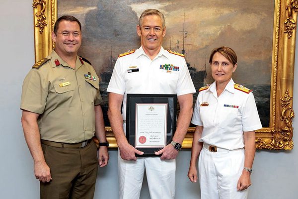 RADM Sonya Bennett, AM, RAN, SGADF, RBWH Intensive Care Services Senior Staff Specialist, Principal Consultant Trauma to the Surgeon General, Australian Defence Force, A/Professor Anthony Holley and BRIG Isaac Seidl, AM, DSGADF.