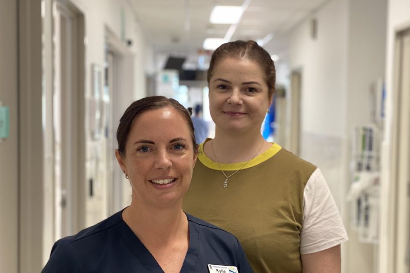 Redcliffe Hospital ICU nurses and researchers Kylie Jacobs and Laura Smith. 