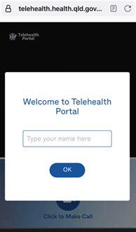 Screenshot of the Welcome to Teleheath pop-up window