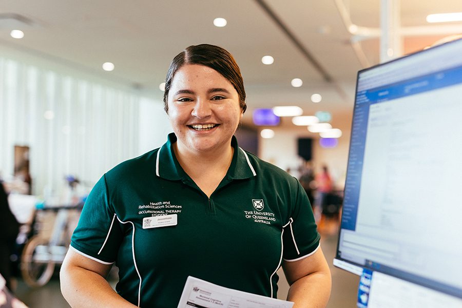 Occupational therapy student smiling at the camera