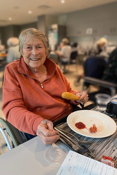 Patient Kay enjoying the Ekka inspired menu at STARS.