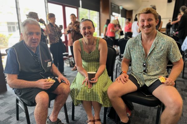 (From left) Bright ‘N’ Sparks choir member Patrick was a key voice in the first ever concert at Brighton. He is pictured with family members Georgia and Daniel.