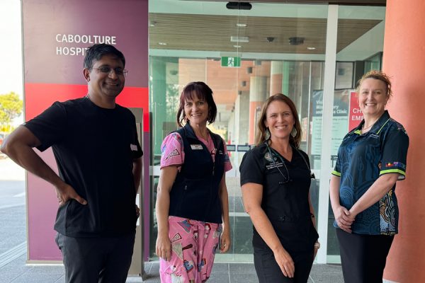 L to R: of Dr Rajeev Jarugula, Rebekah Rawson, Dr Michelle Davison and Kylie Sykes.