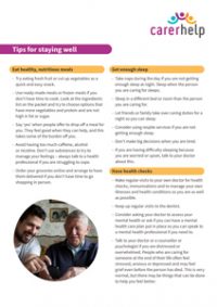 Carerhelp Tips for staying well 