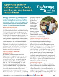 Supporting children and teens when a family member has an advanced serious illness