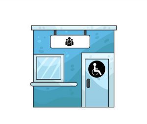 A disabled bathroom