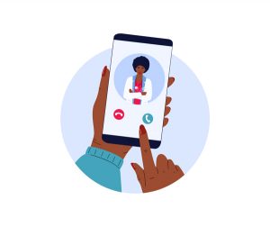 A phone depicting a doctor calling and the user is about to pick up
