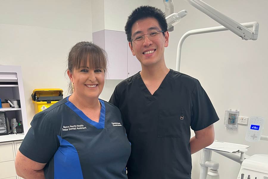 Specialist Special Needs Dentistry capability has expanded across north Brisbane and Moreton Bay to enhance care for individuals who require clinically complex treatment. Pictured are Belinda Klumpp and Dr David Fu.