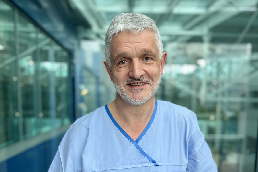 Associate Professor Michael Steyn between cases.