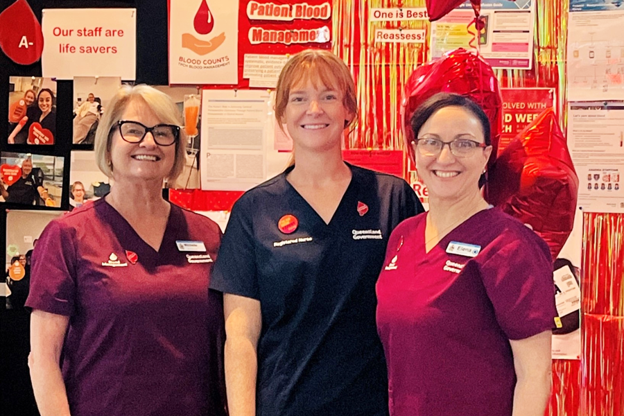TPCH Blood Management Clinical Nurse Consultants Michelle Dwyer, Rachael Gesch and Elena Hergott.