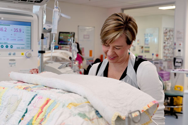 Dr Alexa Bendall in the RBWH NICU where the baby girls are being cared for.