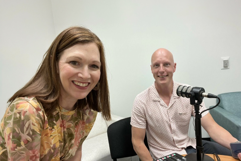 Dr Liz Crowe and Jesse Spurr host the Five Things Nursing podcast.