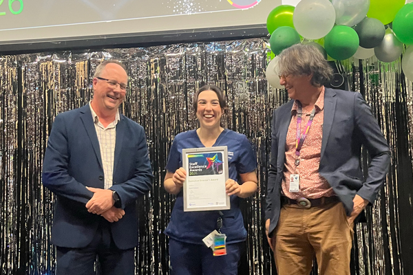 CKW Executive Director Jamie Spencer, Executive Director’s Award winner Skye Gibson, and CKW Director of Medical Services Dr Ted Chamberlain.