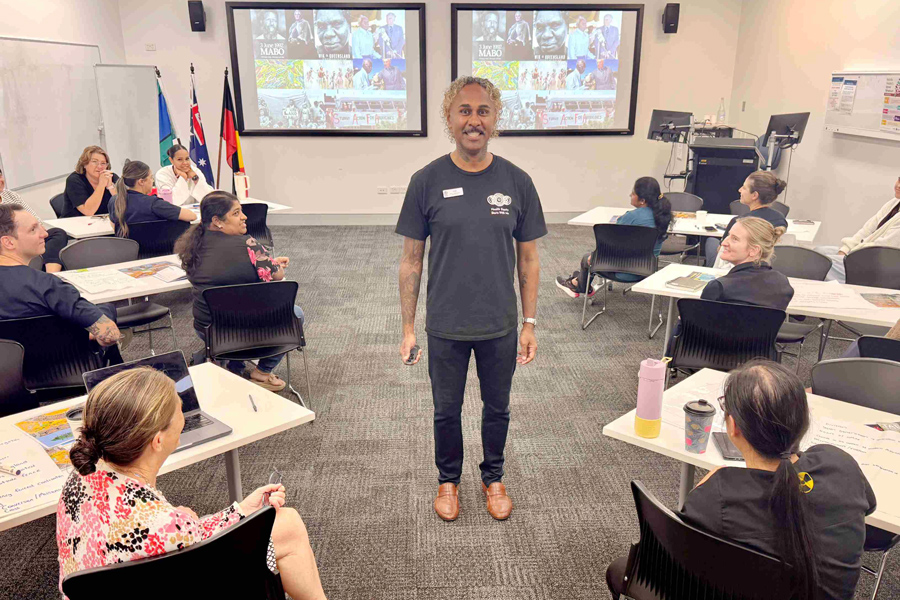 Cultural Capability Officer Will Muckan with another intake of program participants at Redcliffe Hospital.